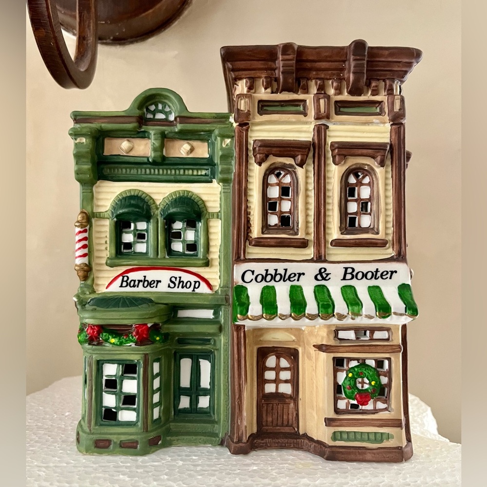 Department 56 - Christmas Village Barber Shop Cobbler & Booter